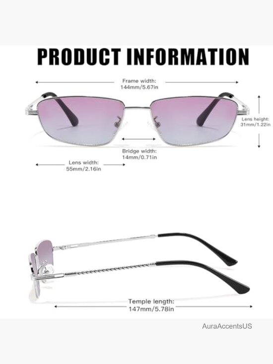 Retro Small Square Sunglasses UV400 Protection Metal Frame